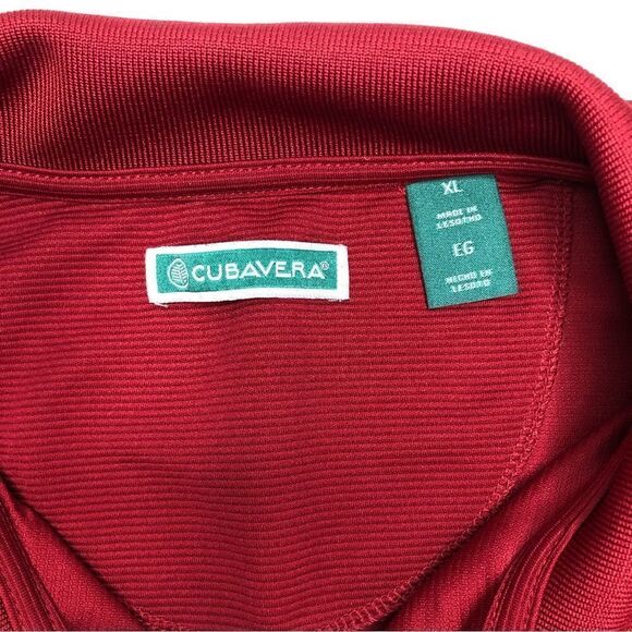 Cubavera Men’s Solid Textured Polo Biking Red Size XL - Picture 8 of 11